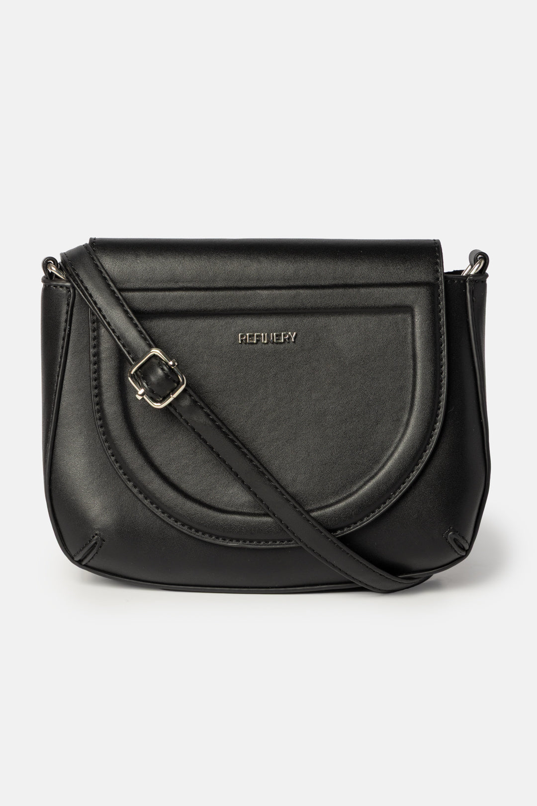 Curved Flap Crossbody Bag