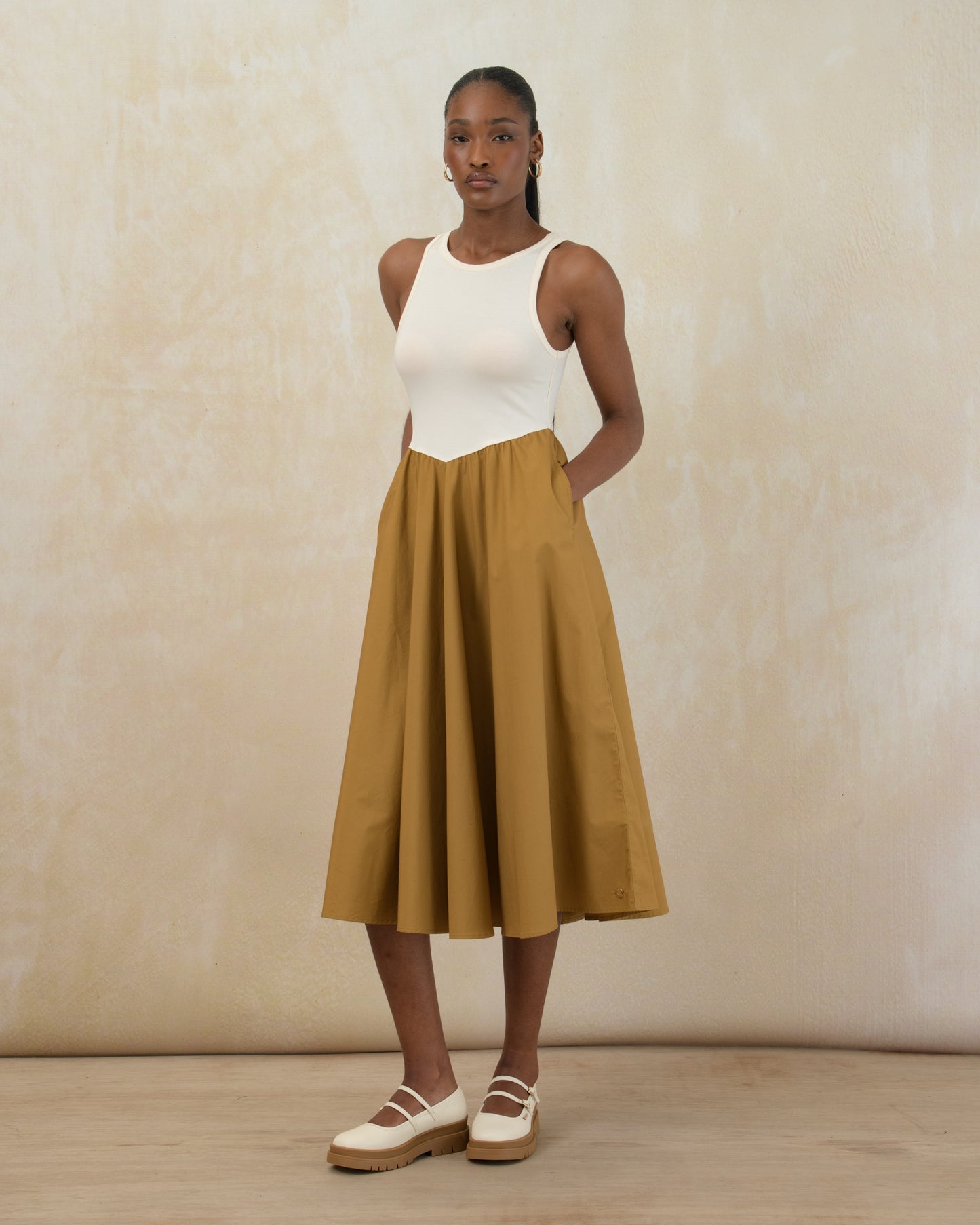 Fit and Flare Combo Dress