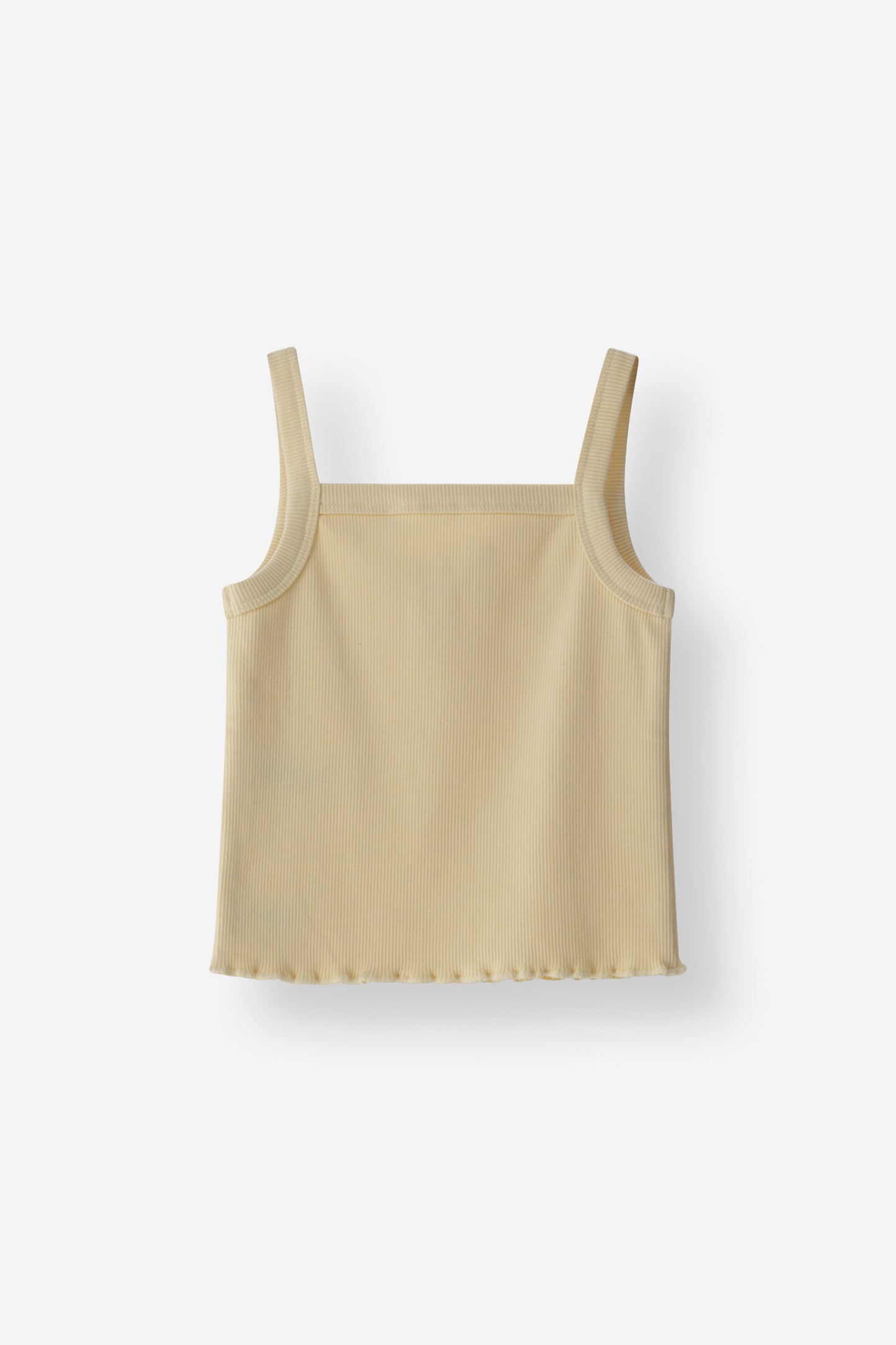 Fitted Ribbed Lettuce Hem Tank