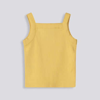 Girls Ribbed Tank Top Yellow
