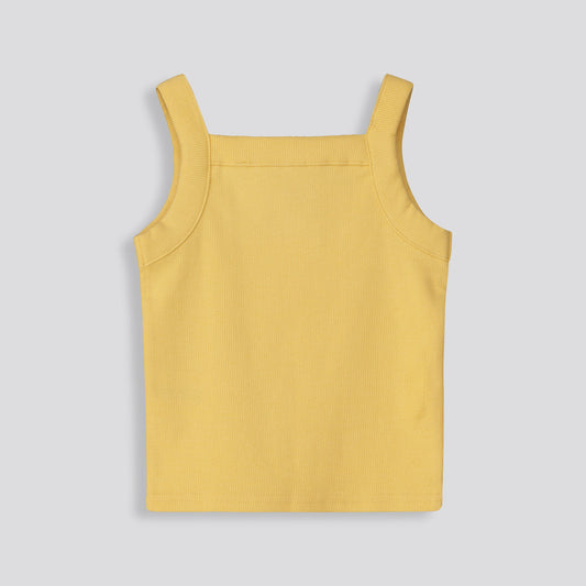 Girls Ribbed Tank Top Yellow