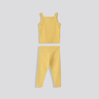 Girls Ribbed Tank Top Yellow