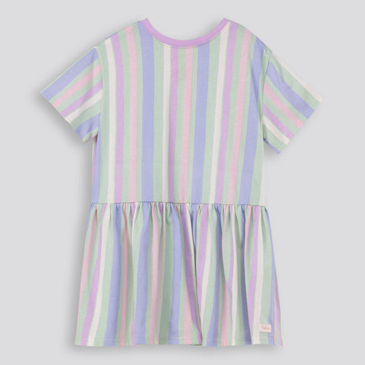 Girls Drop Waist Dress Multi Stripe