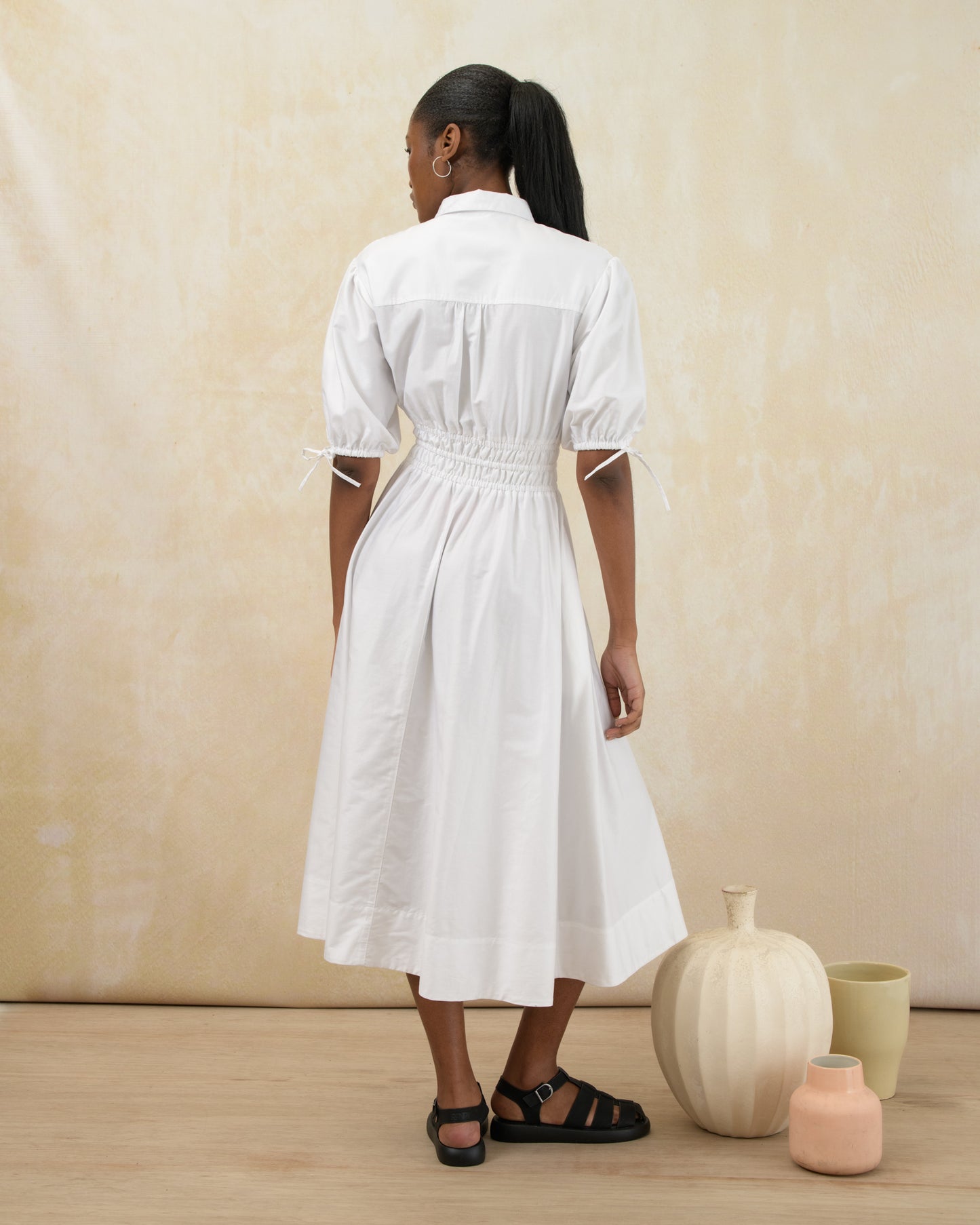Elasticated Waist Shirt Dress