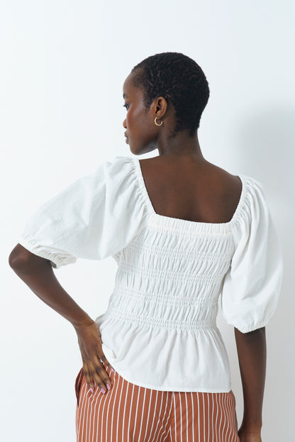 Shirred Bodice Top
