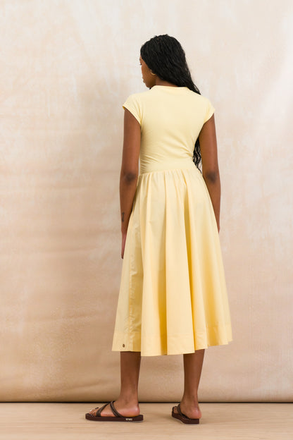Cap Sleeve Midi Combo Dress