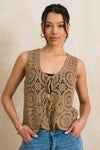 Crocheted Front Tie Vest