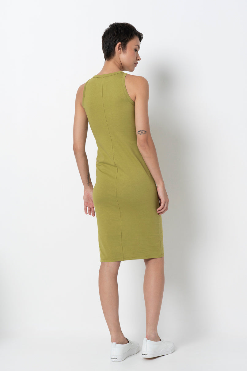 Racer Neck Bodycon Dress