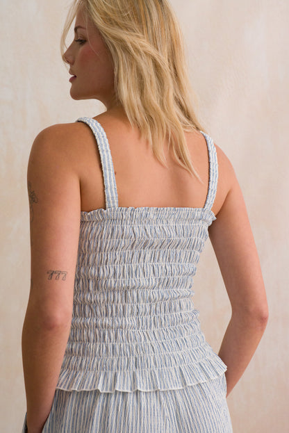 Fitted Shirred Strappy Top