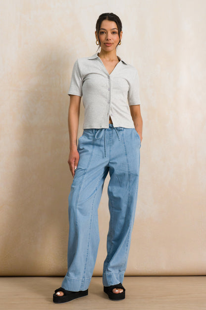Button Through Ribbed Golfer