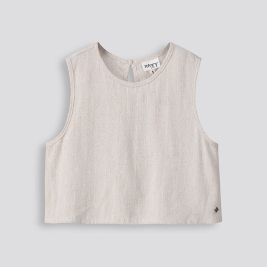 Girls Linen-Blend Top