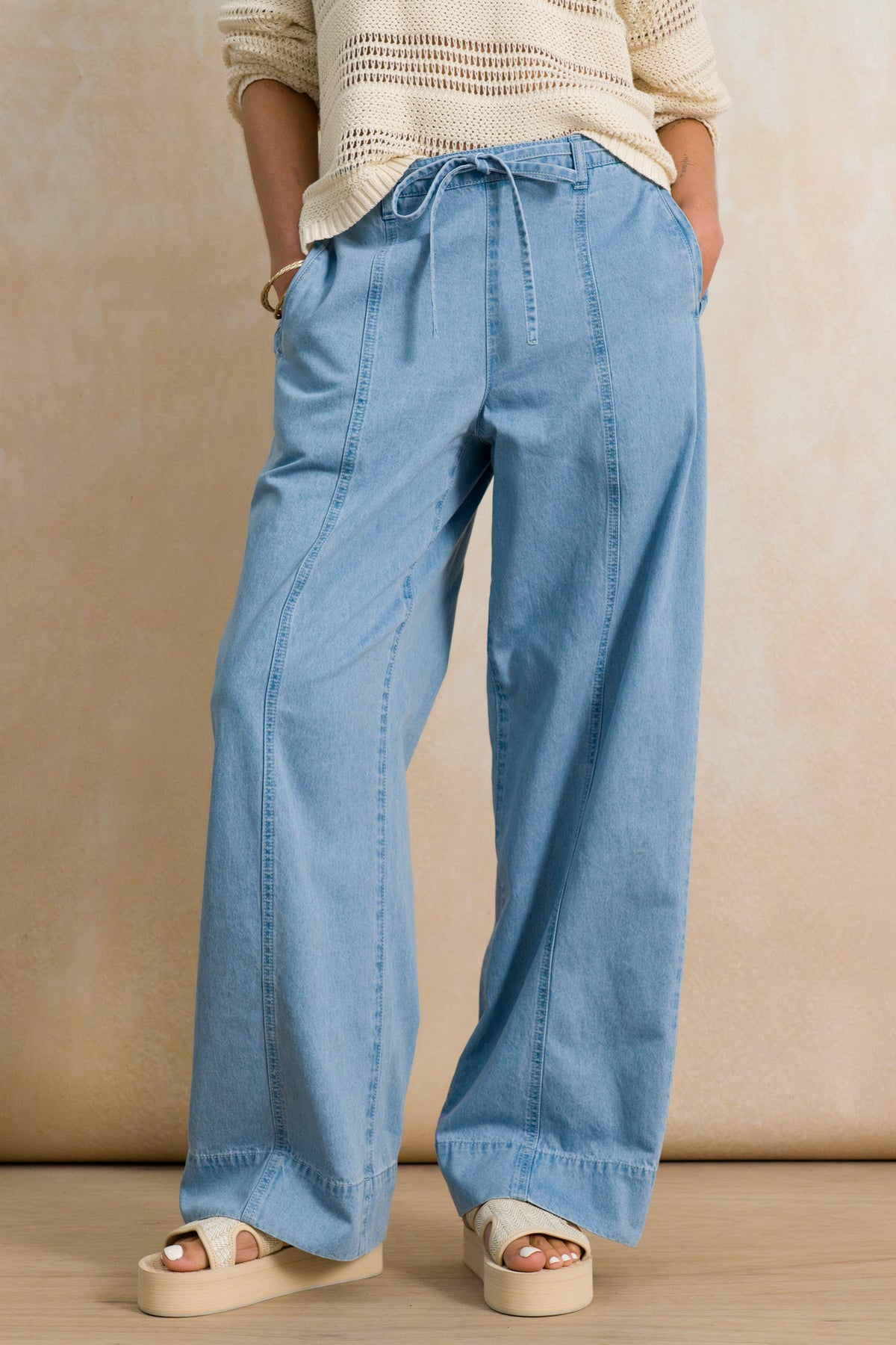 Denim Pull-On Pants