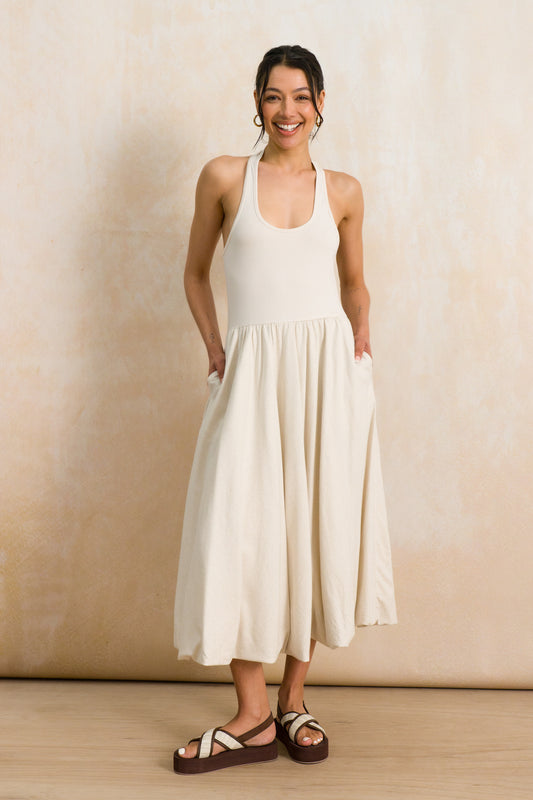 Halterneck Combo Dress