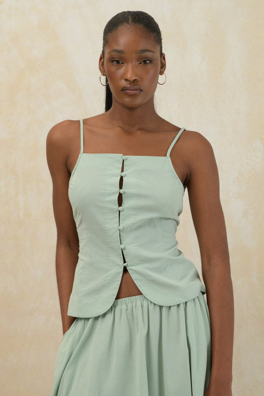 Strappy Button Vest