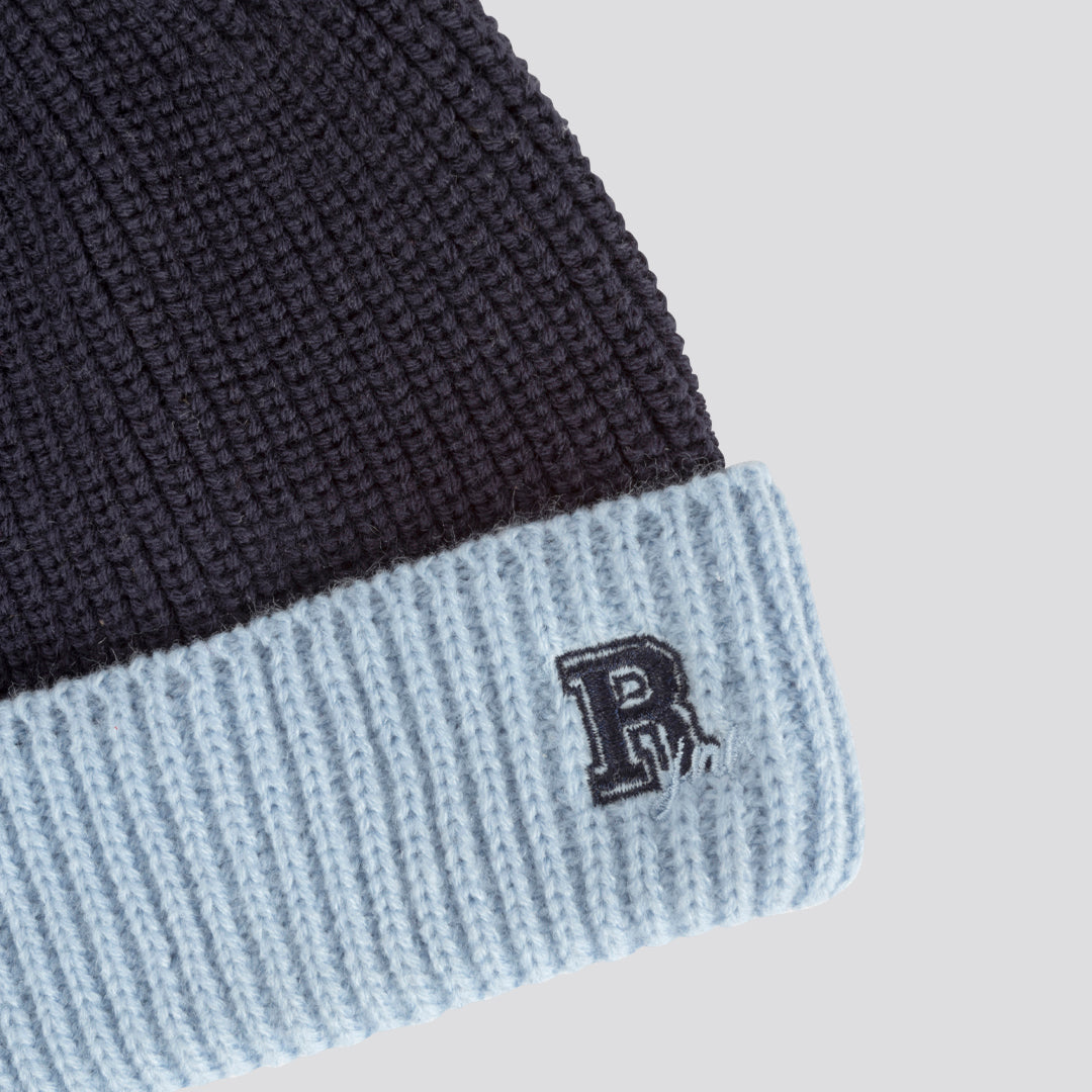 Boys Blue Ribbed Beanie