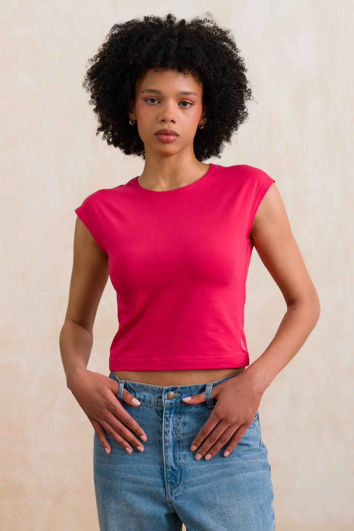 High Neck Fitted Tee