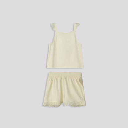 Girls Frill Edge Shorts _ 153249 _ Yellow
