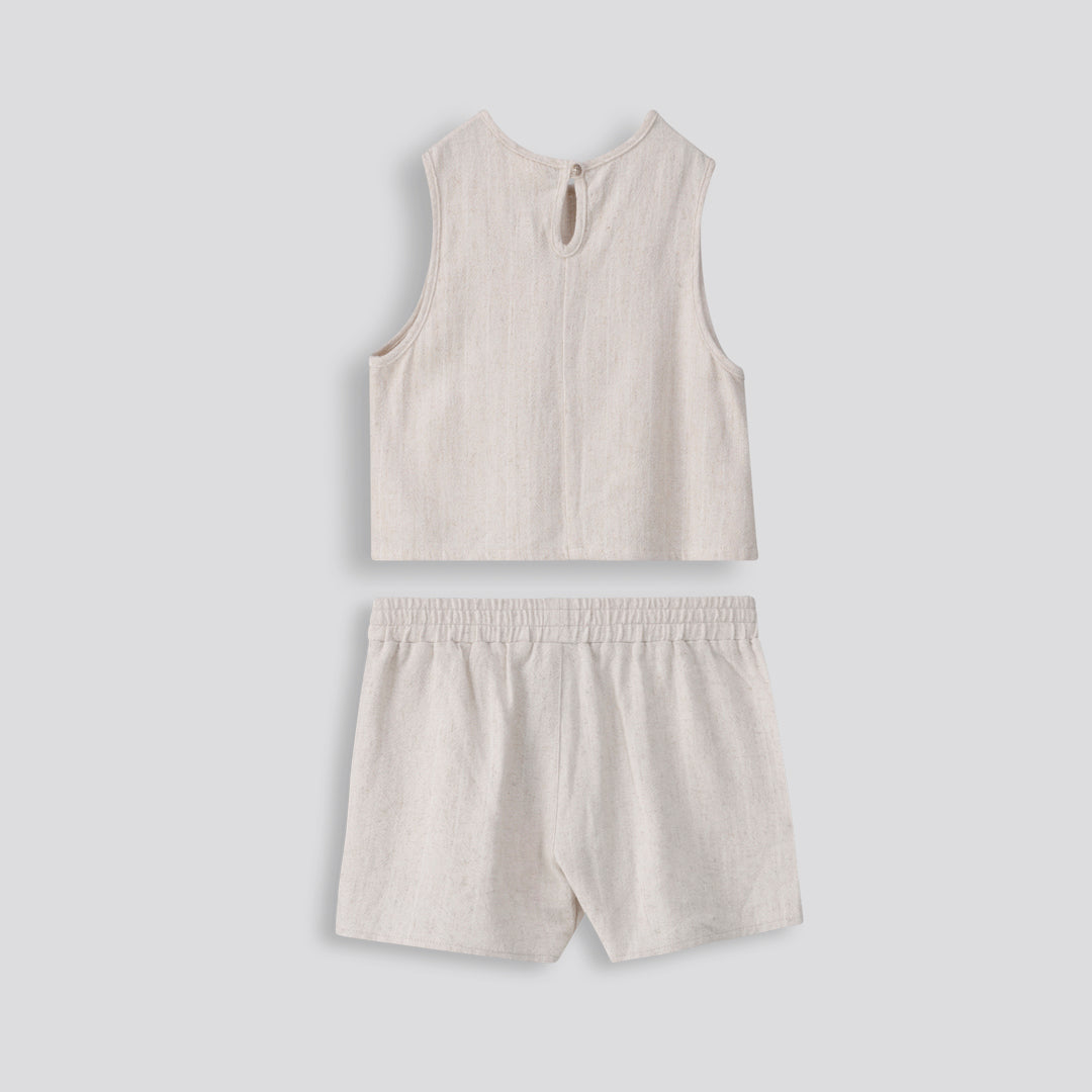 Girls Linen - Like Shorts _ 153424 _ Natural