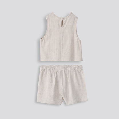 Girls Linen - Like Shorts _ 153424 _ Natural