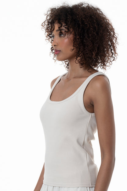 Scoop Neck Tank Top _ 154564 _ Stone