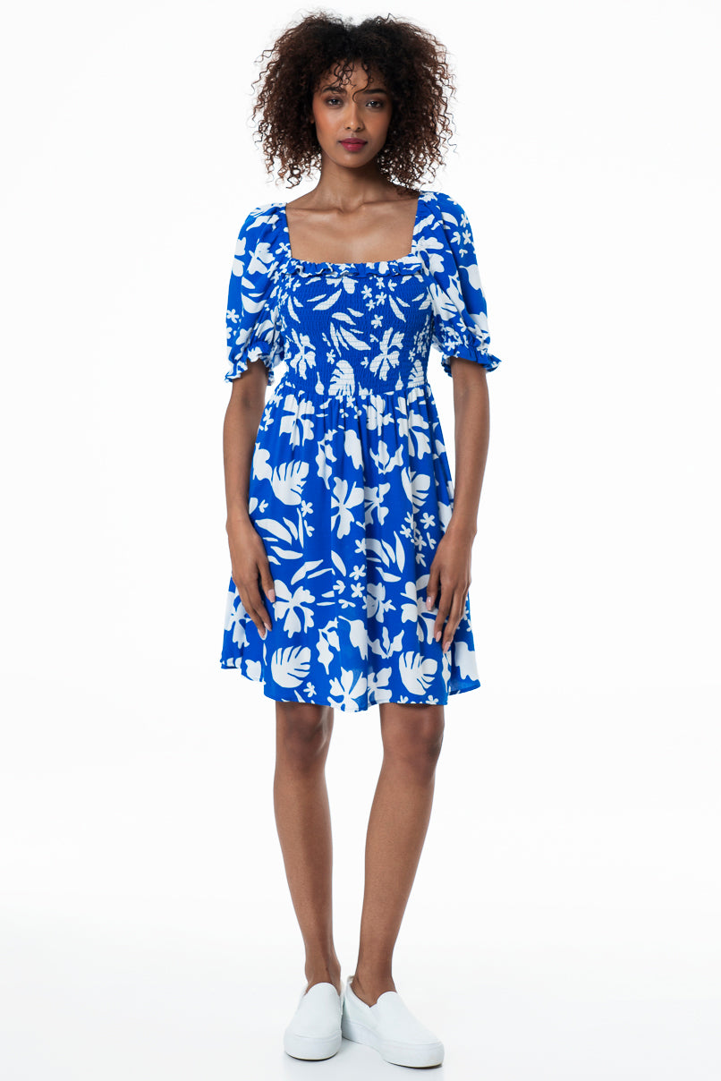 Puff Sleeve Dress _ 153761 _ Cobalt