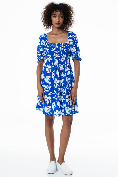 Puff Sleeve Dress _ 153761 _ Cobalt