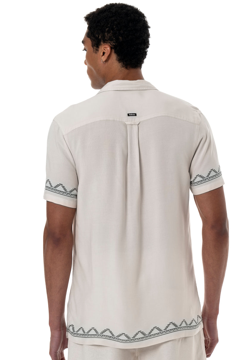 Border Print Shirt _ 154516 _ Cement