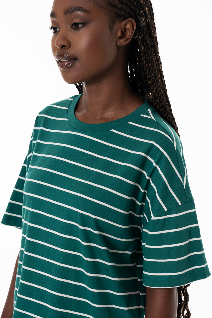 Stripe Boxy T-Shirt _ 152281 _ Green