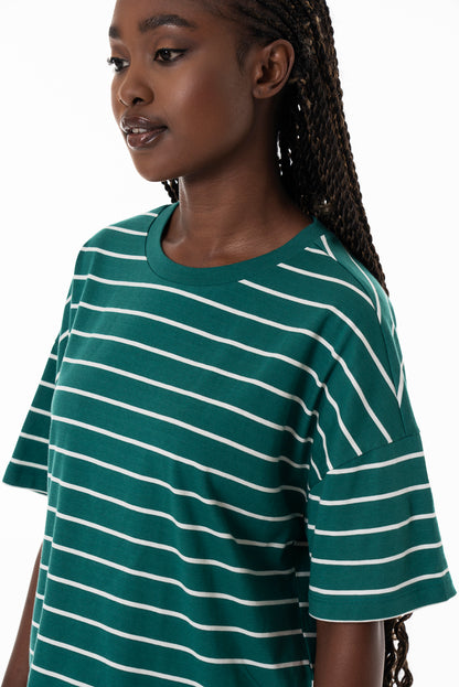 Stripe Boxy T-Shirt _ 152281 _ Green