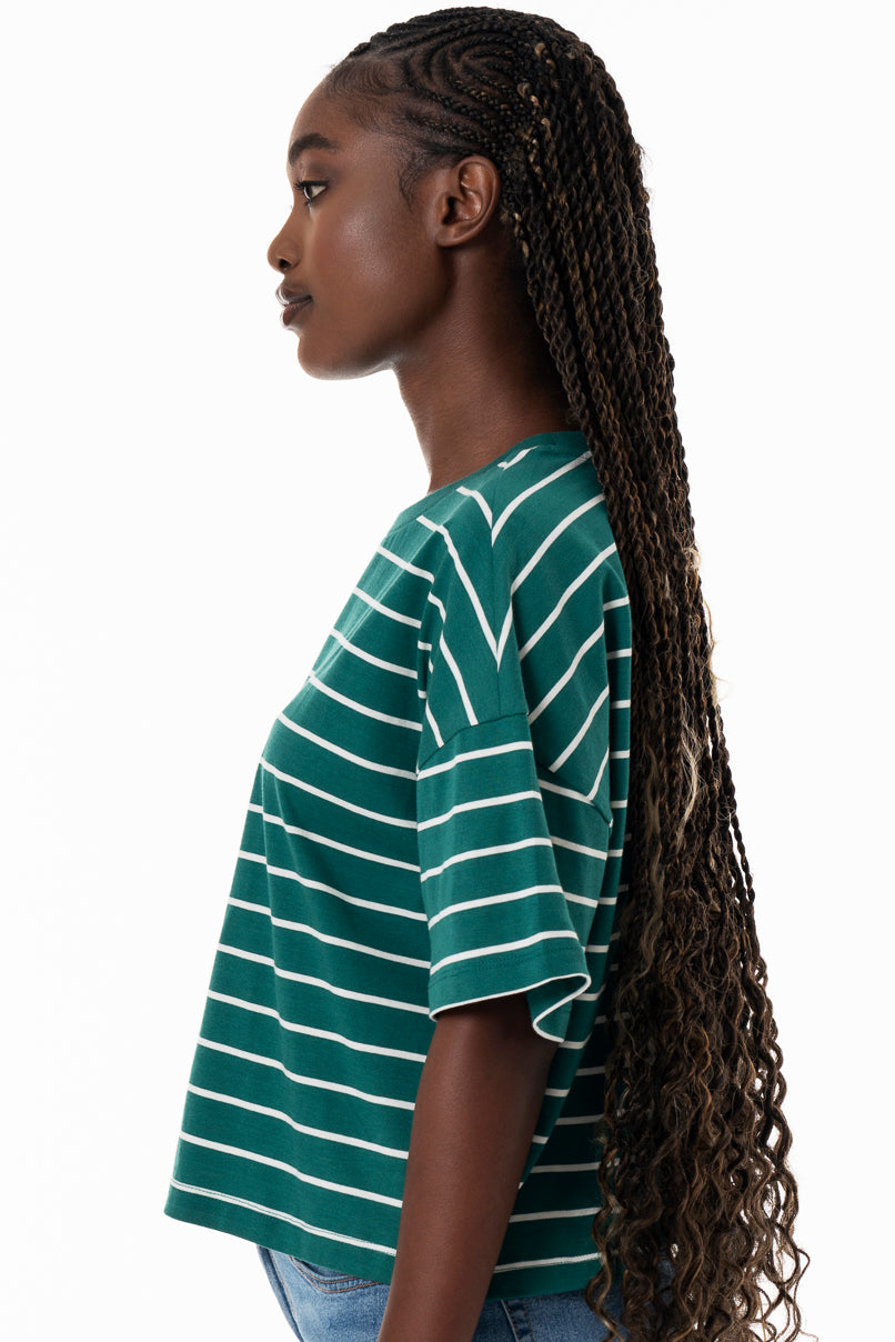 Stripe Boxy T-Shirt _ 152281 _ Green