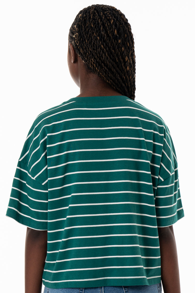 Stripe Boxy T-Shirt _ 152281 _ Green