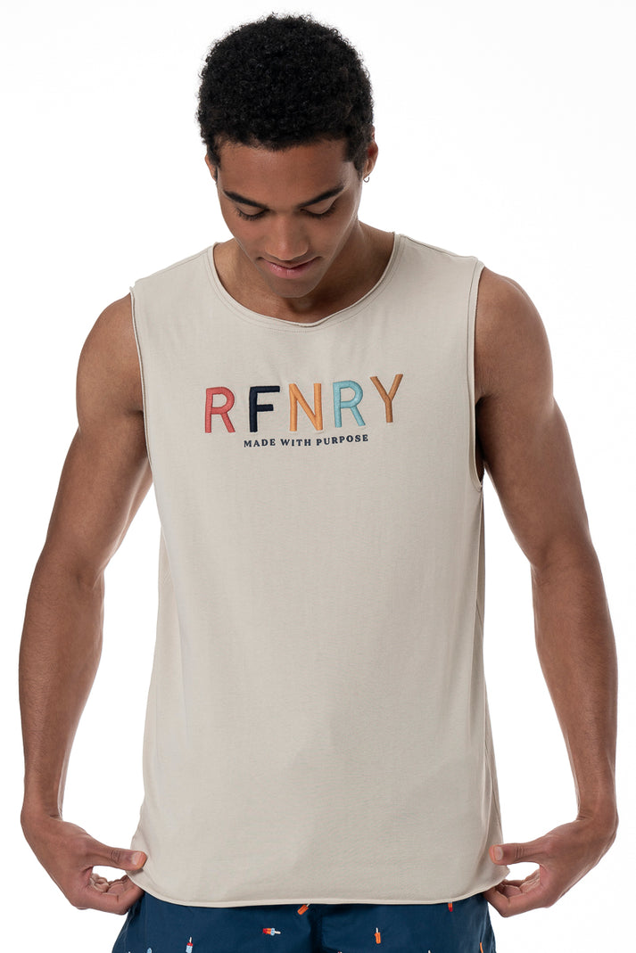 Branded Tank Top _ 151878 _ Cement from REFINERY Refinery