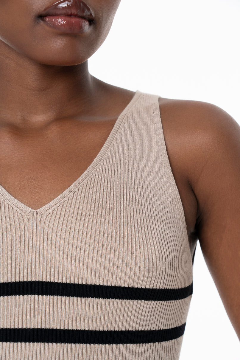 Knit Tank Top _ 158887 _ Beige