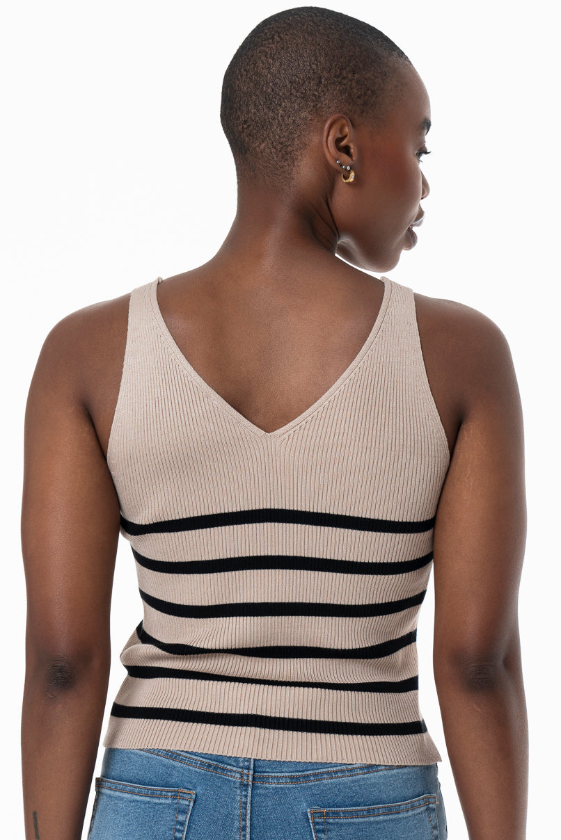 Knit Tank Top _ 158887 _ Beige