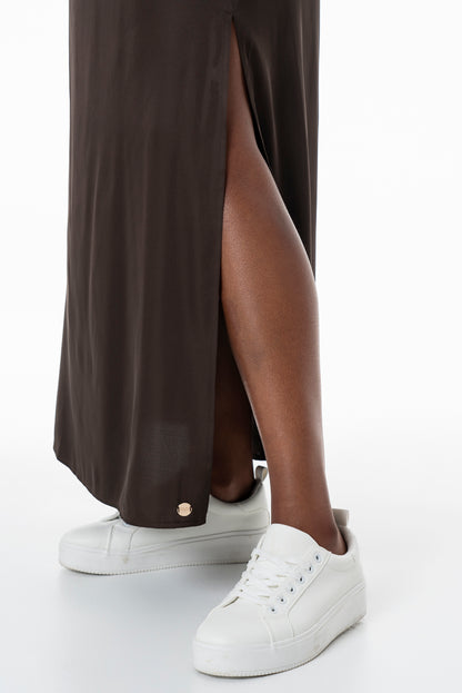 Slip Skirt _ 155717 _ Brown