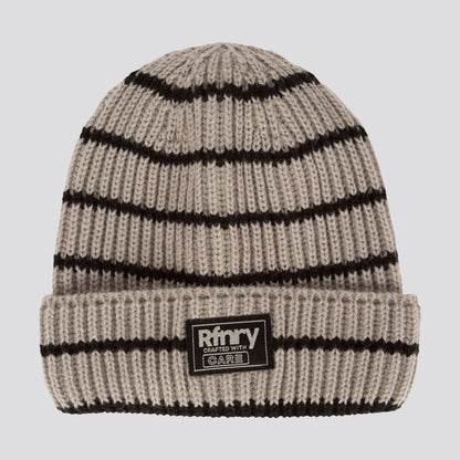 Girls Stripe Beanie _ 161819 _ Off White
