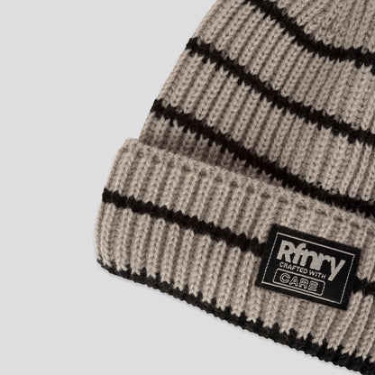 Girls Stripe Beanie _ 161819 _ Off White