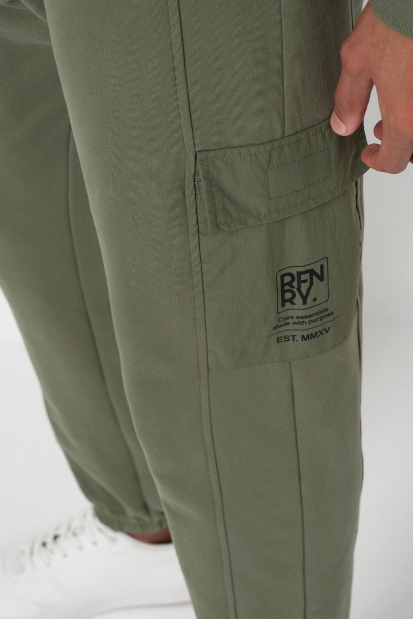Cargo Pocket Track Pants _ 158784 _ Olive
