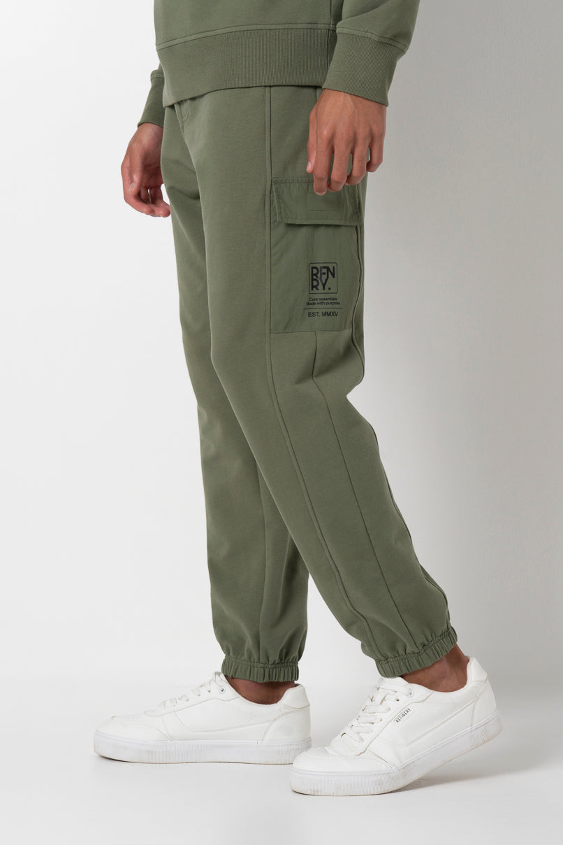 Cargo Pocket Track Pants _ 158784 _ Olive