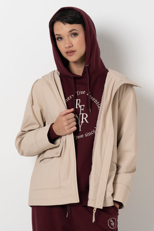Short Rain Coat _ 157746 _ Stone