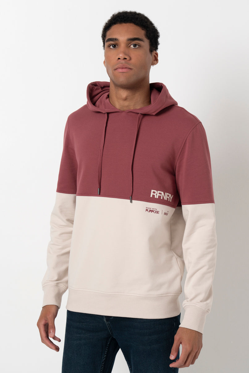 Colorblock Hoodie _ 158370 _ Wine