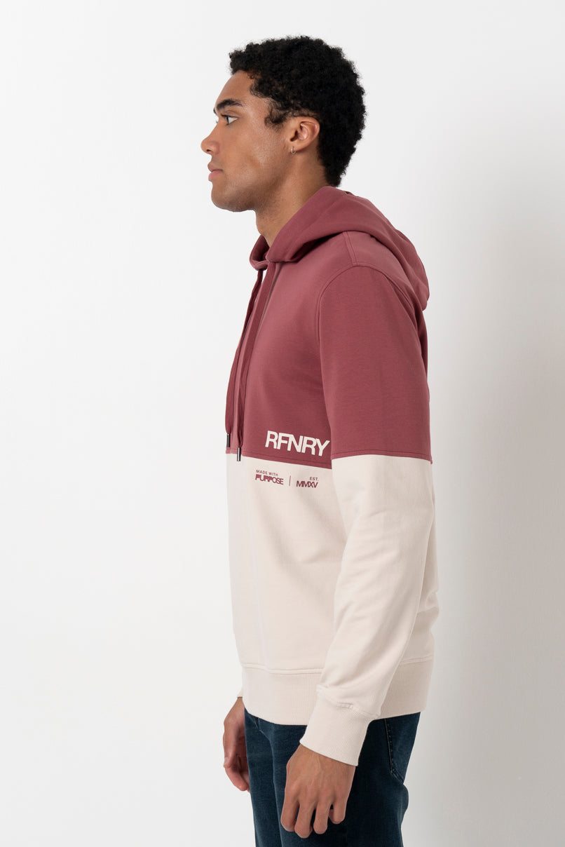Colorblock Hoodie _ 158370 _ Wine