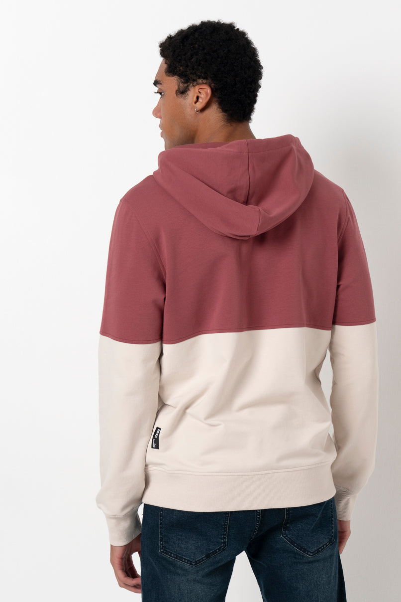 Colorblock Hoodie _ 158370 _ Wine