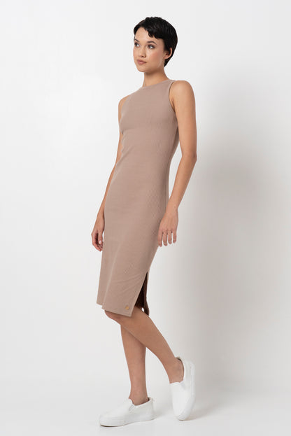 Ribbed Bodycon Dress _ 157573 _ Brown