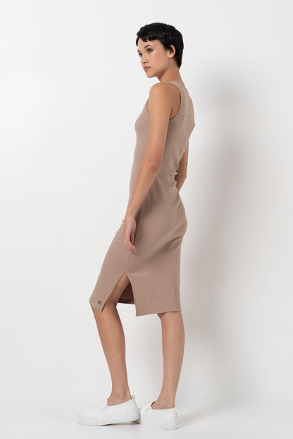 Ribbed Bodycon Dress _ 157573 _ Brown