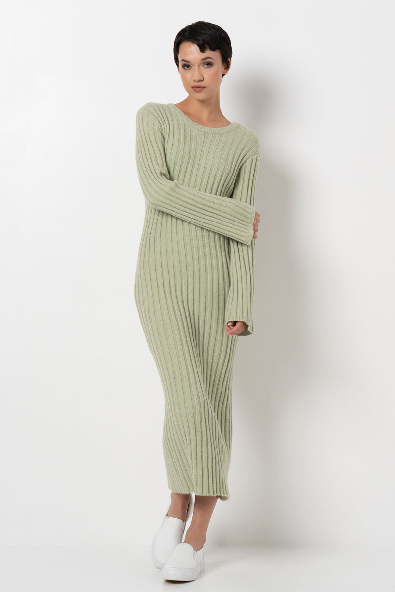 Ribbed Dress _ 157894 _ Sage