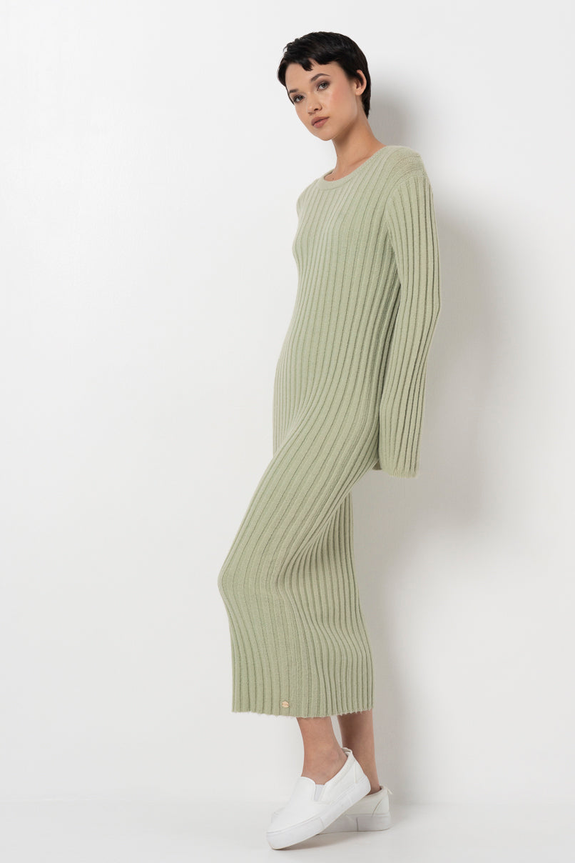 Ribbed Dress _ 157894 _ Sage