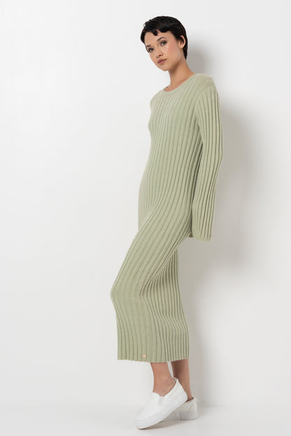 Ribbed Dress _ 157894 _ Sage