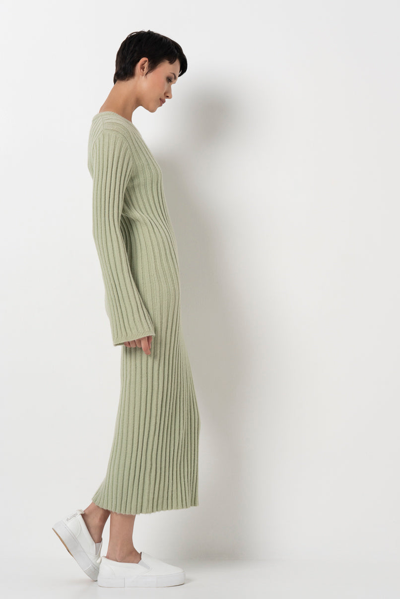 Ribbed Dress _ 157894 _ Sage