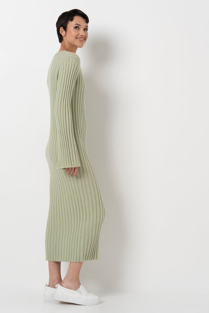 Ribbed Dress _ 157894 _ Sage
